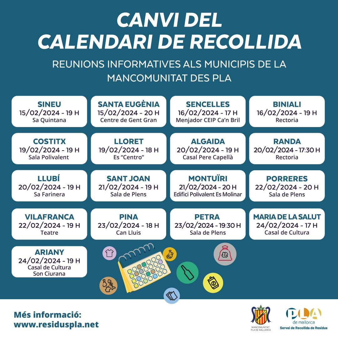 Reunions informatives als municipis de la mancomunitat pel canvi de calendari de recollida de residus
