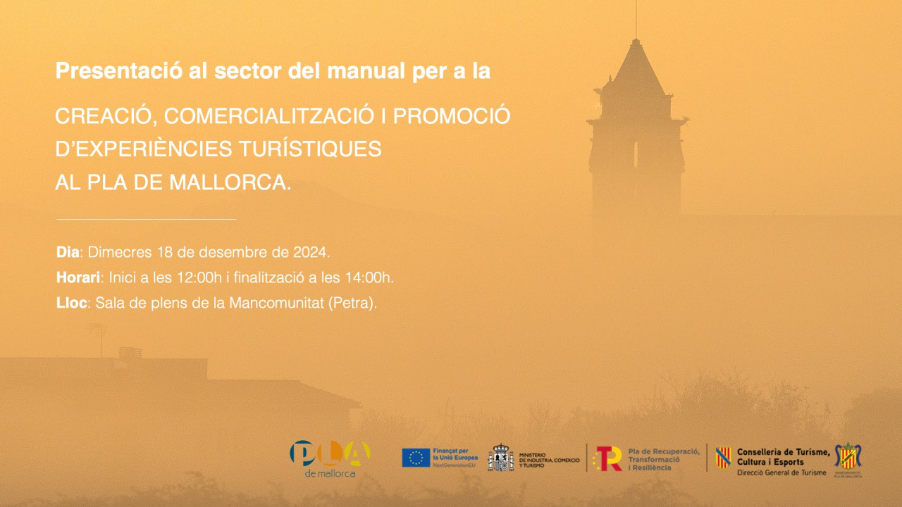 Presentació Manual per a la Creació, Comercialització i Promoció d’Experiències Turístiques d’hivern al Pla de Mallorca